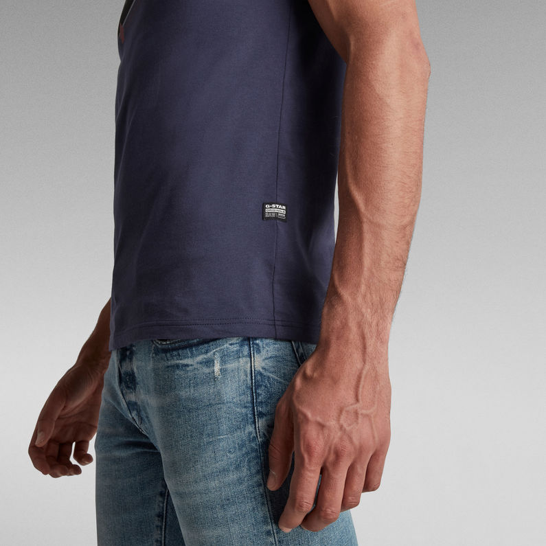 G-Star RAW® Color Block Originals Slim T-Shirt Mittelblau