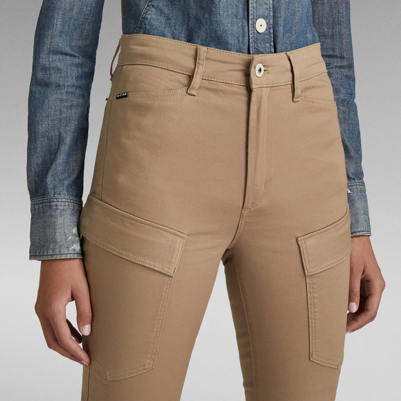 G-Star RAW® Pantalon High G-Shape Cargo Skinny Beige