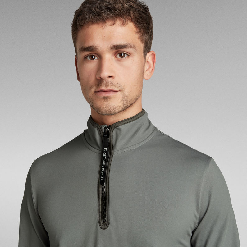 G-Star RAW® T-shirt Half Zip Bound Tweeter Gris