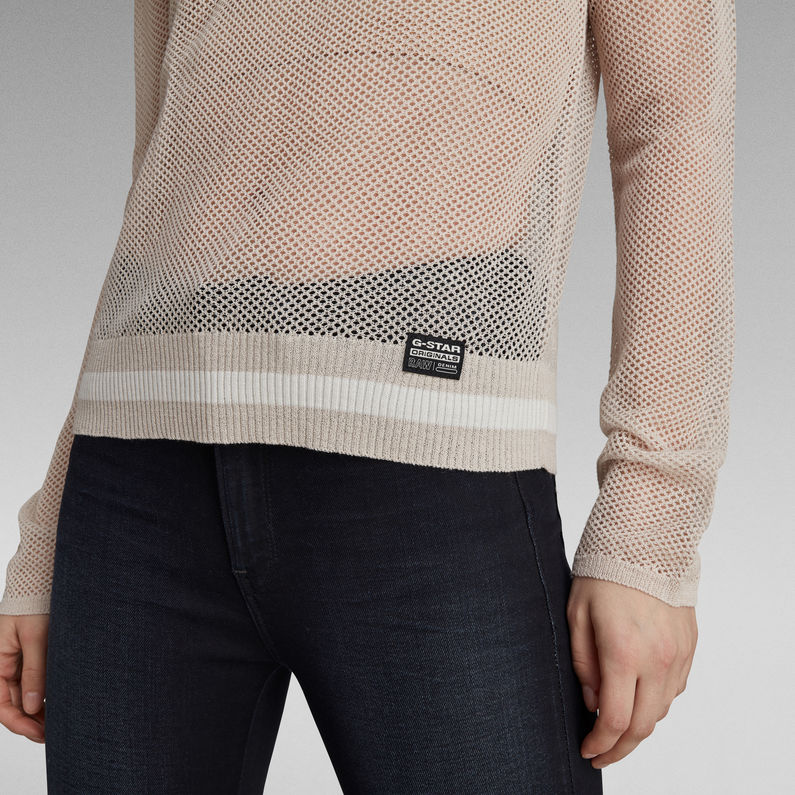 G-STAR® Logo Henley Sweater Pink