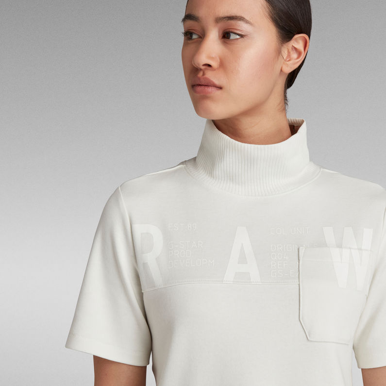 G-STAR® Haut Mock Neck Graphic Pocket Bleu clair