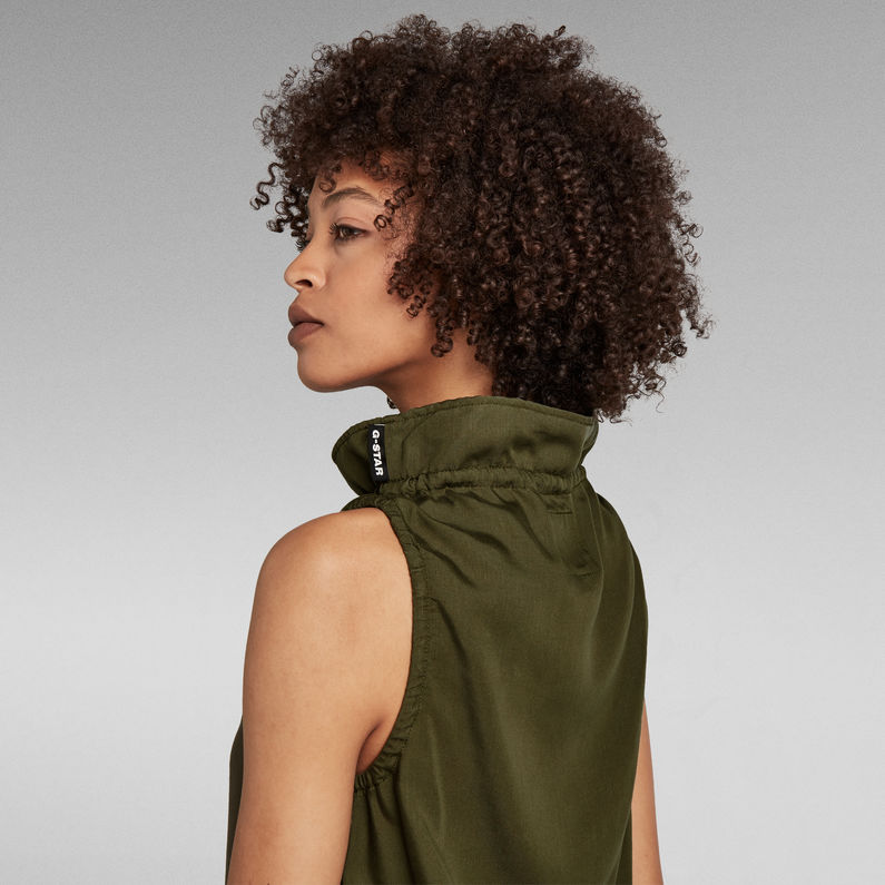 G-Star RAW® Haut Sleeveless Mock Neck Vert