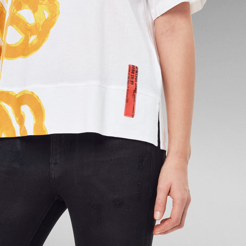 G-Star RAW® T-shirt Loose Fit Big Object Print Blanc
