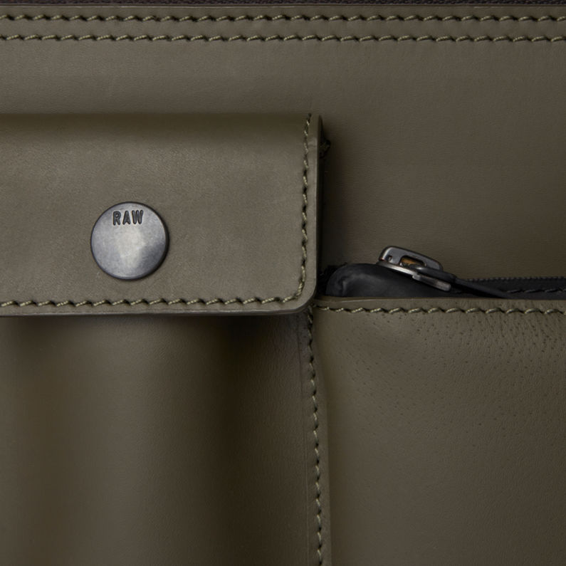 G-STAR® Leather Clutch Green fabric shot