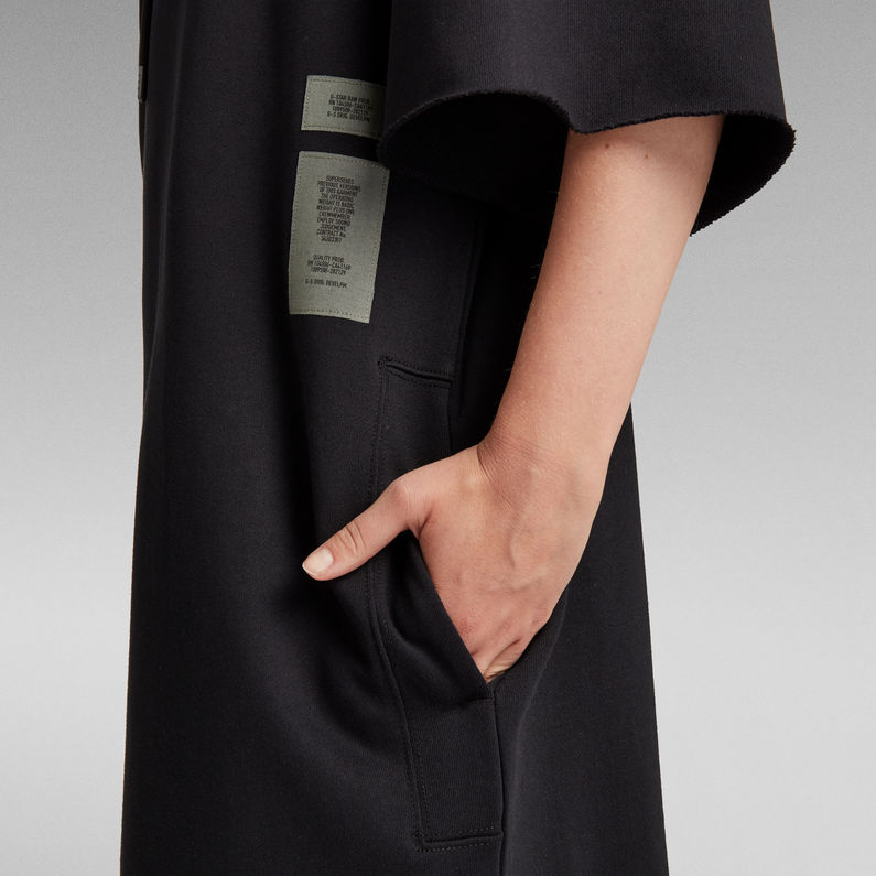 G-STAR® Long Hooded Sweat Kleid Schwarz