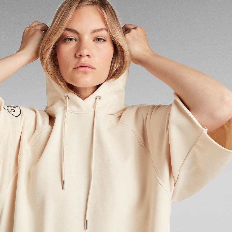 G-Star RAW® Long Printed Hooded Sweat Dress Beige