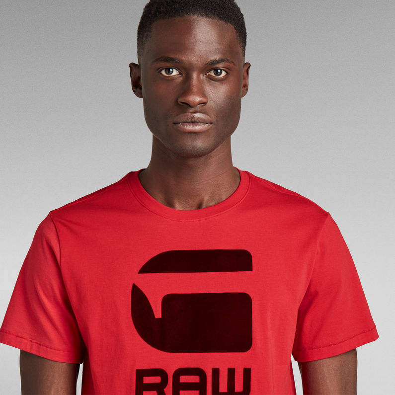 G-Star RAW® T-shirt Flock Hamburger Logo Rouge