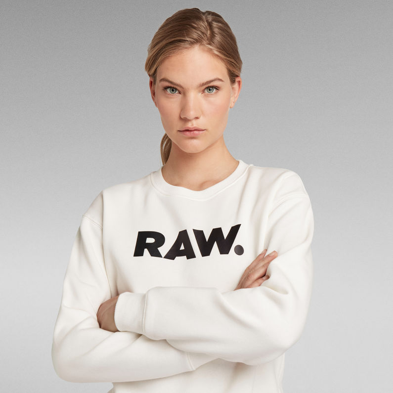 G-STAR® Premium Core RAW. Crewneck White