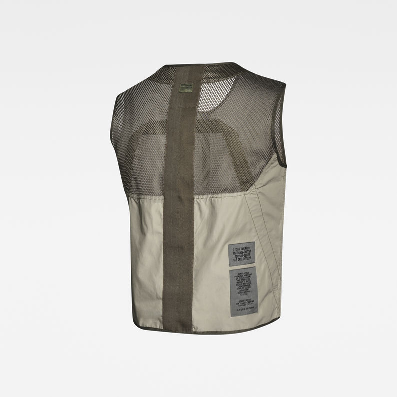 G-STAR® Utility fabric mix Poplin Vest Green detail shot
