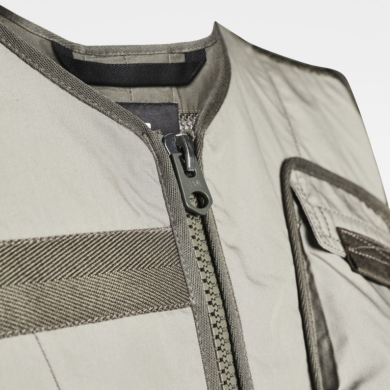 G-STAR® Utility Fabric Mix Poplin Weste Grün fabric shot