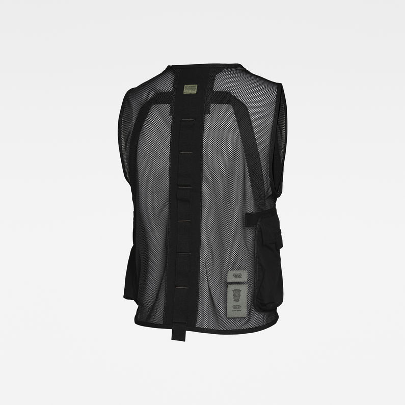 G-Star RAW® E Utility Mesh Vest Black detail shot
