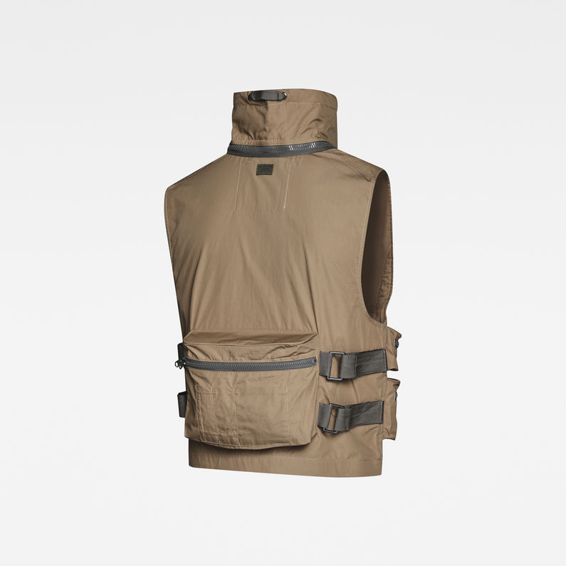 G-STAR® E 3D Multi Pockets Poplin Weste Beige detail shot