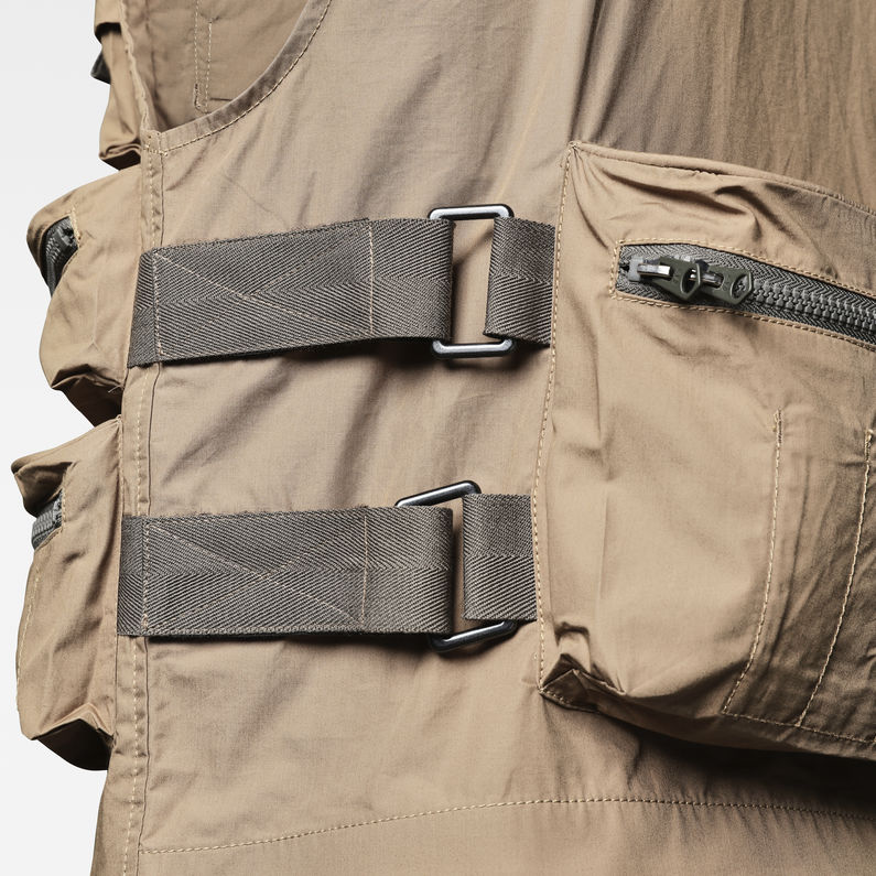 E 3D Multi Pockets Poplin Vest | Beige | G-Star RAW® LU