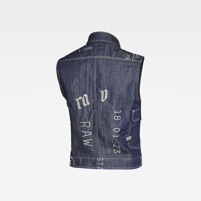 G-Star RAW® Veste sans manches E Utility Bleu foncé detail shot