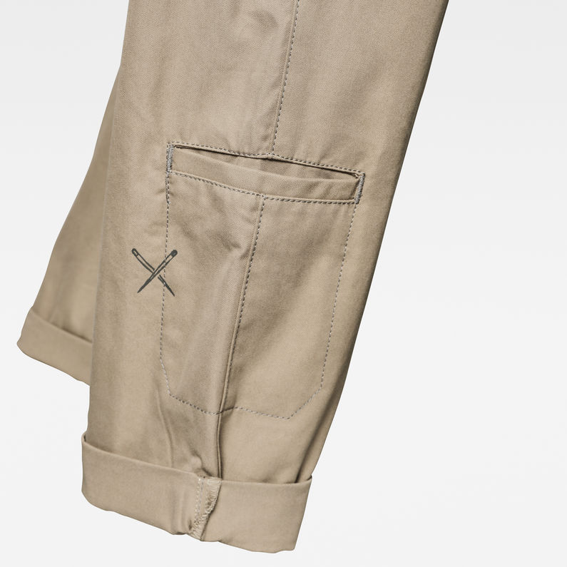 G-Star RAW® Pantalones E Artwork Straight Tapered Chino Beige fabric shot