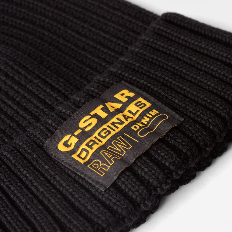 G-Star RAW® Rib Beanie Black detail shot buckle