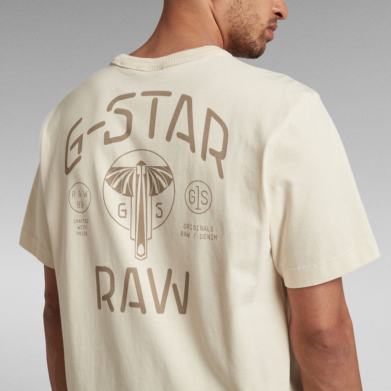 G-Star RAW® T-shirt Back Logo Loose Beige