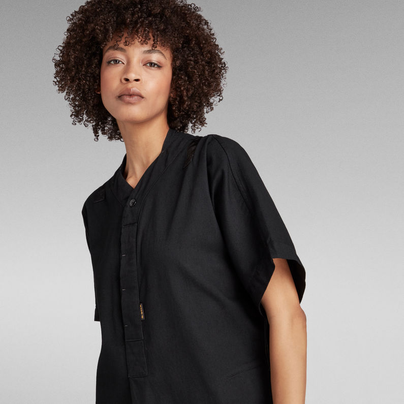 G-Star RAW® Baseball Scoop Hem Dress Black