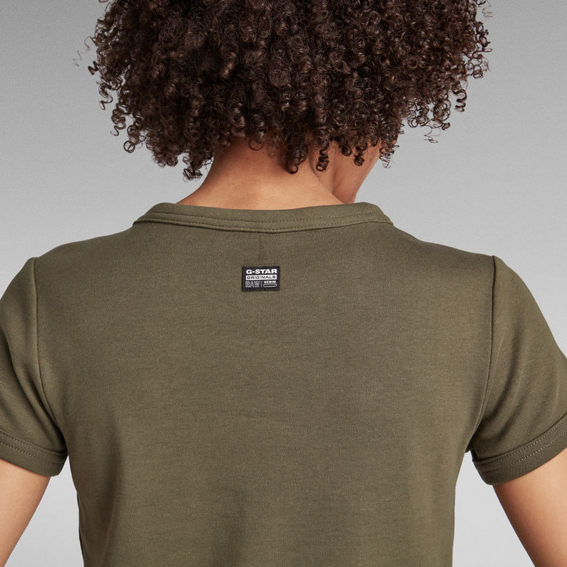 G-Star RAW® Front Logo Cropped Slim Tee Green
