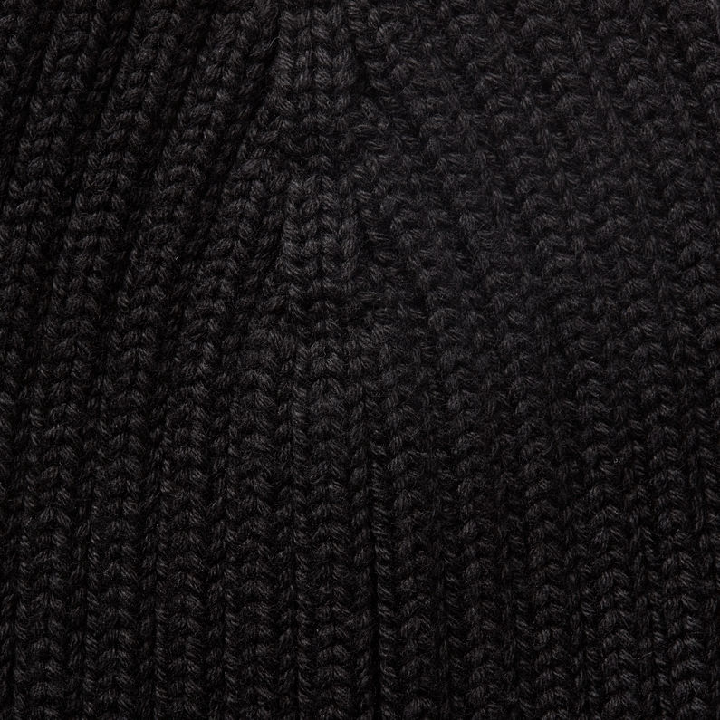 G-STAR® Rib Beanie Zwart fabric shot