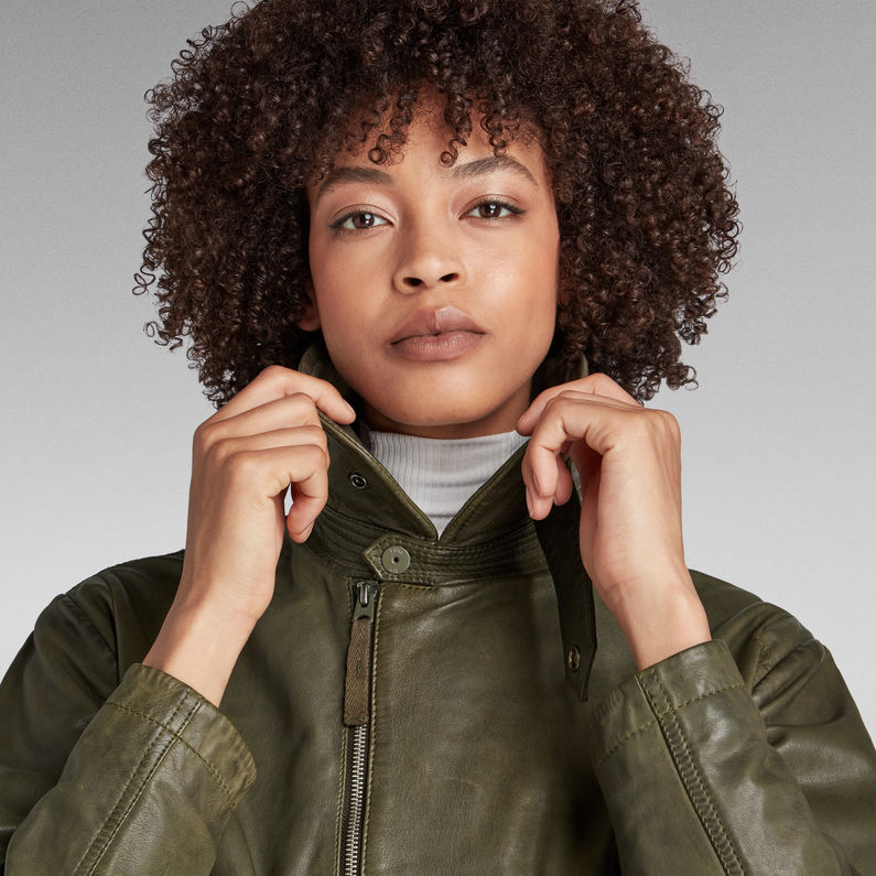 G-STAR® Kort Lederen Jack Vintage Groen