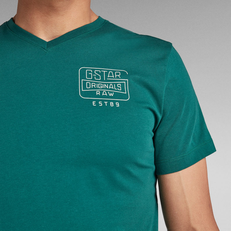 G-STAR® Camiseta Back Logo Slim Verde