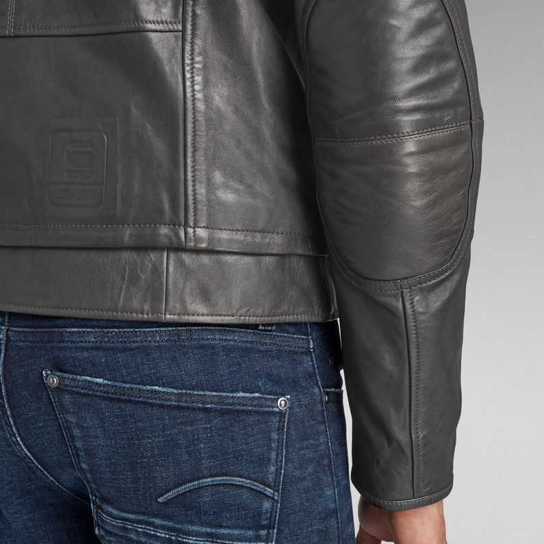 G-STAR® Rider Leather Jacke Grau
