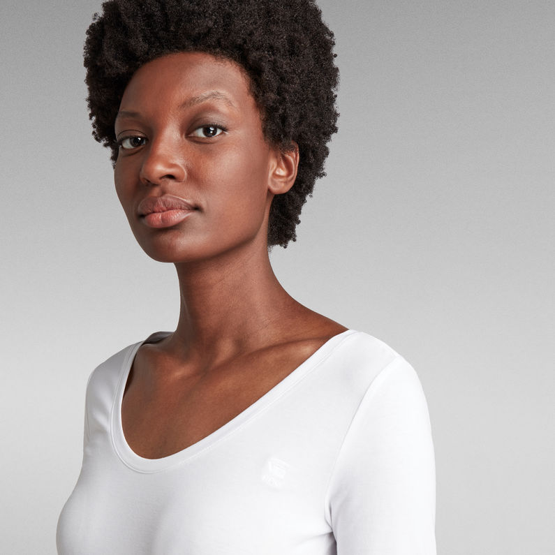 G-STAR® Basic Round Neck Long Sleeve T-Shirt Weiß