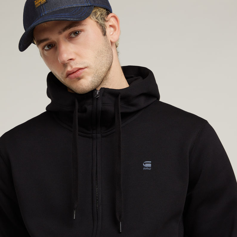 Premium Core Hooded Zip Sweater | Dark Black | G-Star RAW®