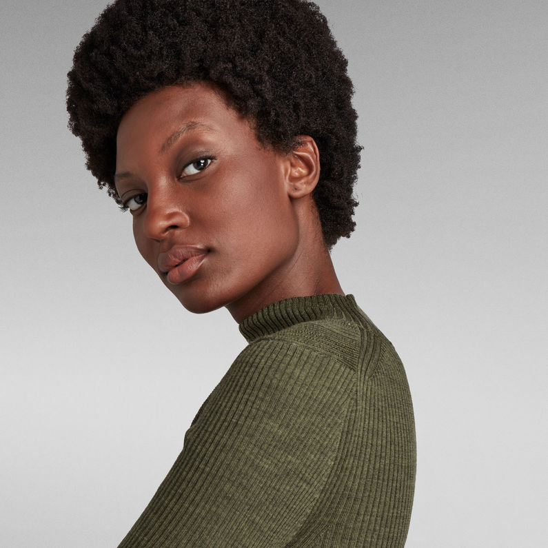 G-STAR® Rib Turtle Knitted Pullover Grün