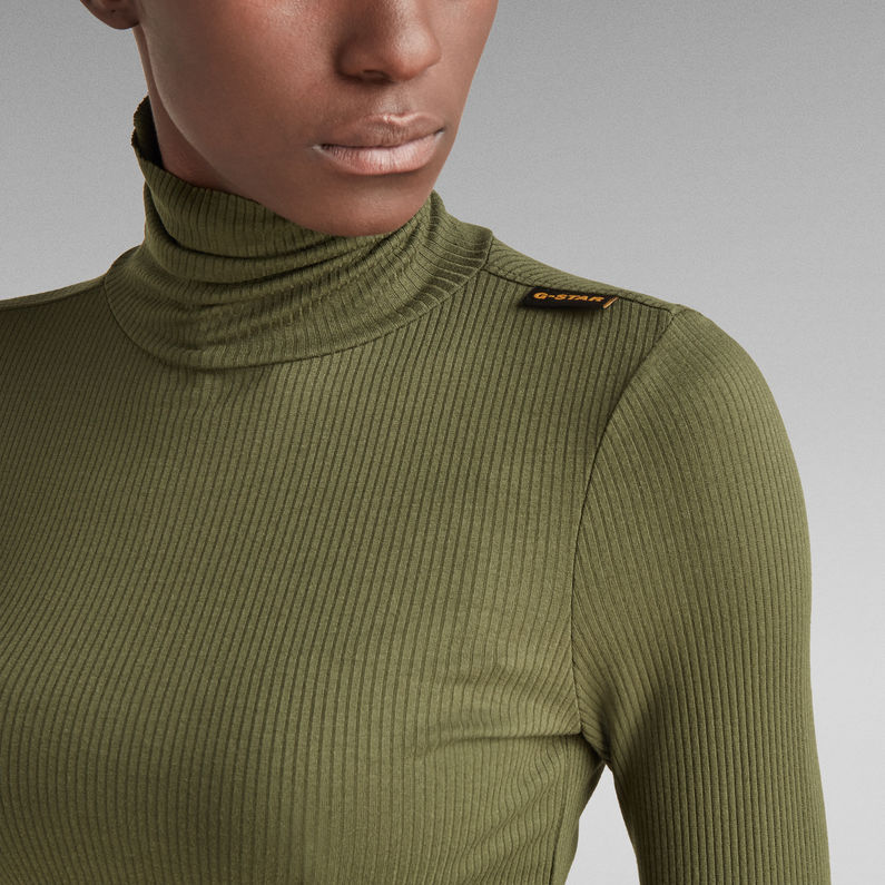 G-STAR® Slim Rib Mock Neck Top Green