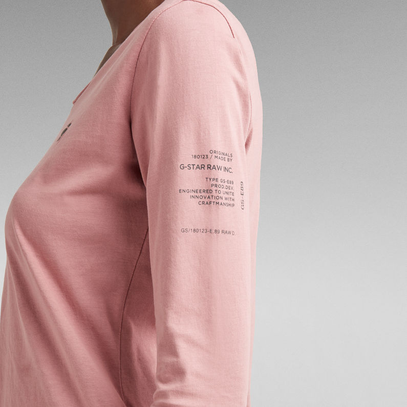 G-STAR® Rolled Edge V-Neck Top Pink