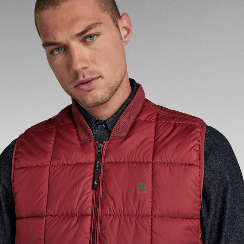 G-Star RAW® Veste sans manches Meefic Square Quilted Rouge