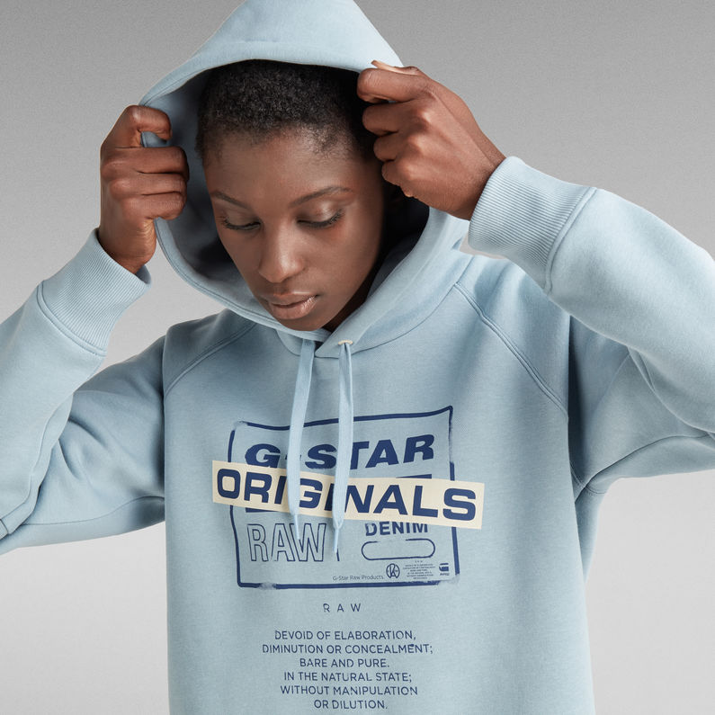 G-Star RAW® Originals Loose Hooded Sweater Light blue