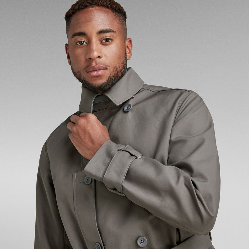 G-STAR® Double Breasted Trench Grey