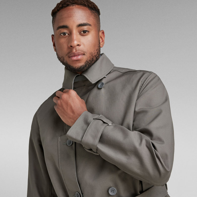 G-Star RAW® Double Breasted Trench Grey