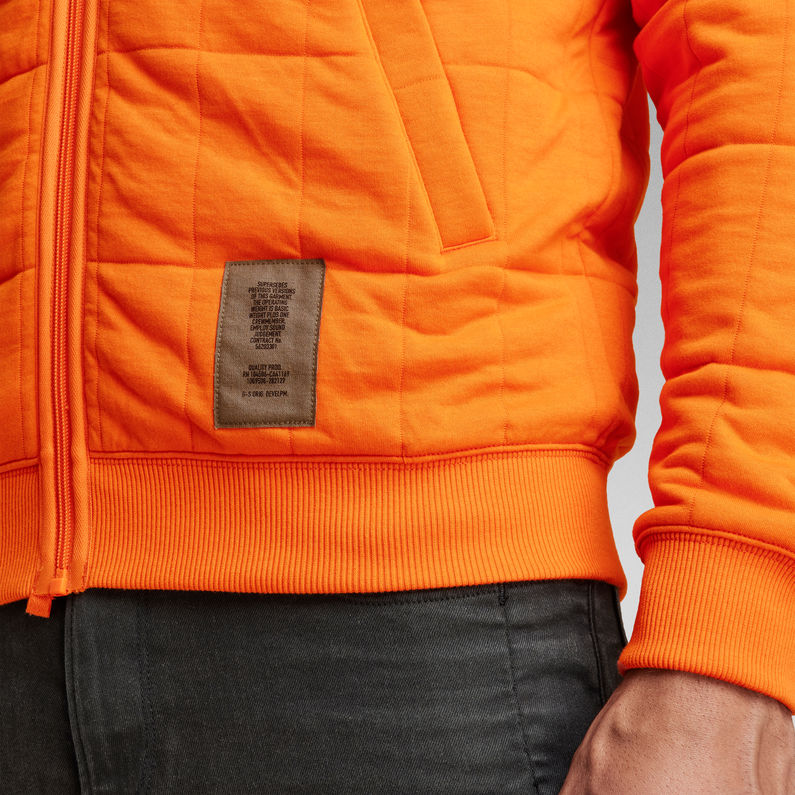 G-STAR® Square Quilted Zip Through Sweater Orange
