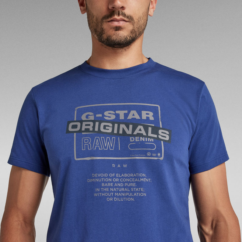 G-Star RAW® Originals Logo T-Shirt Mittelblau