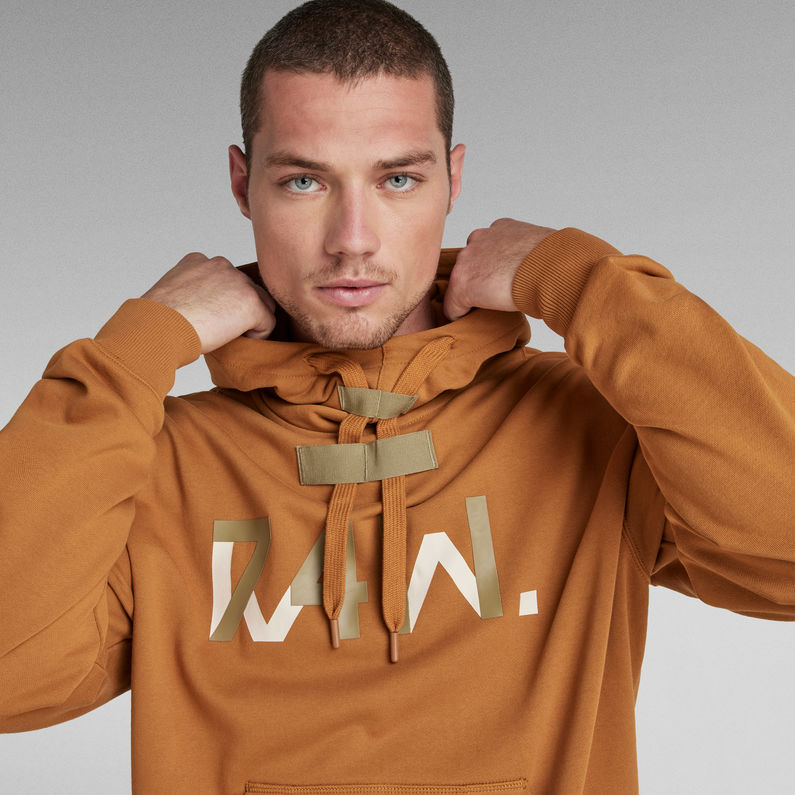 G-STAR® RAW. 7411 Loose Hooded Sweater Brown