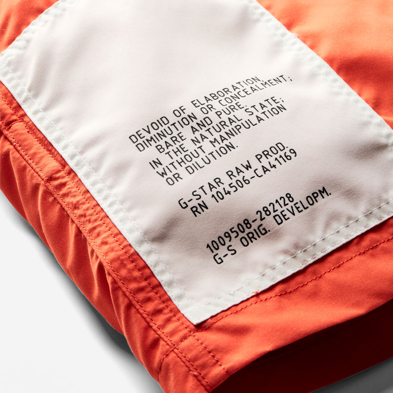 G-STAR® Dirik Patch Swim Shorts Orange detail shot