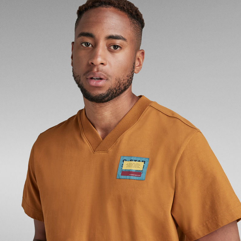 G-STAR® T-shirt Baseball Collar Brun