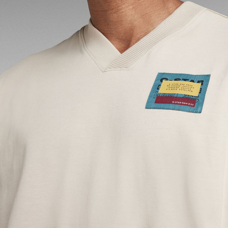 G-STAR® T-shirt Baseball Collar Beige