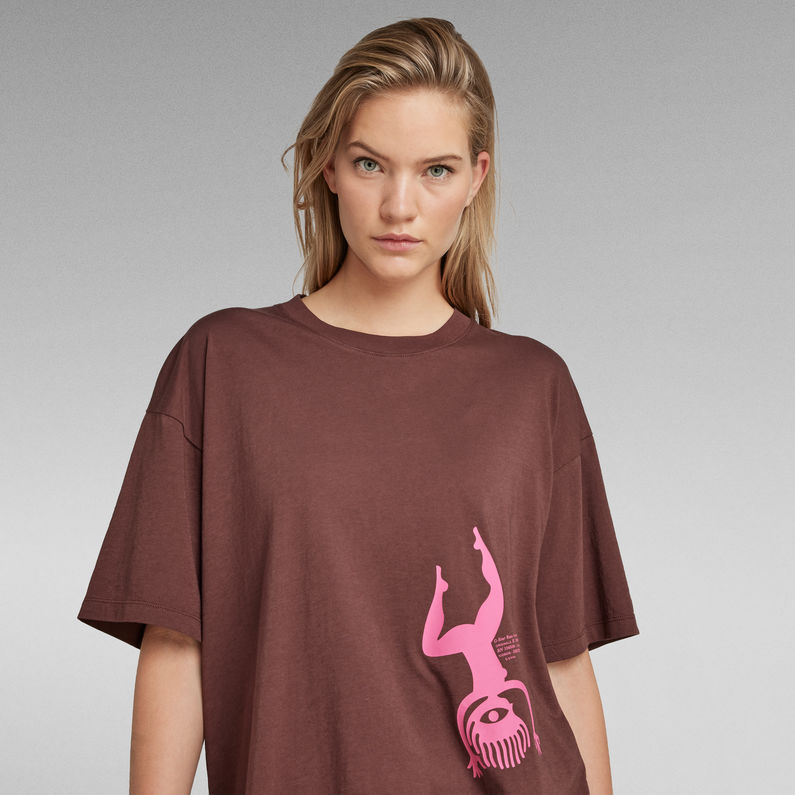 G-Star RAW® Figure Print Loose Top Bruin