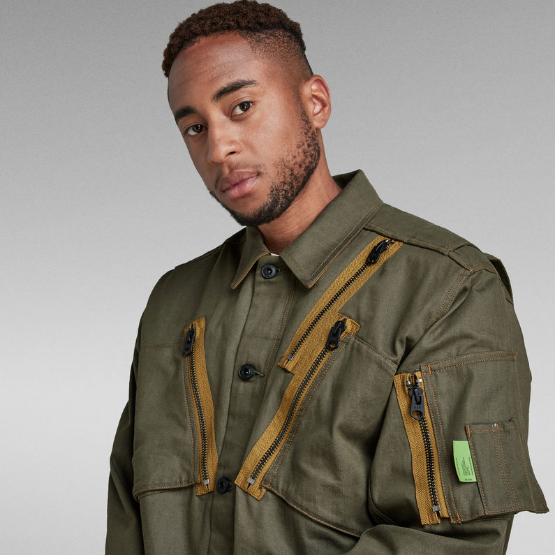 Slanted Pocket Overshirt | Green | G-Star RAW® TH