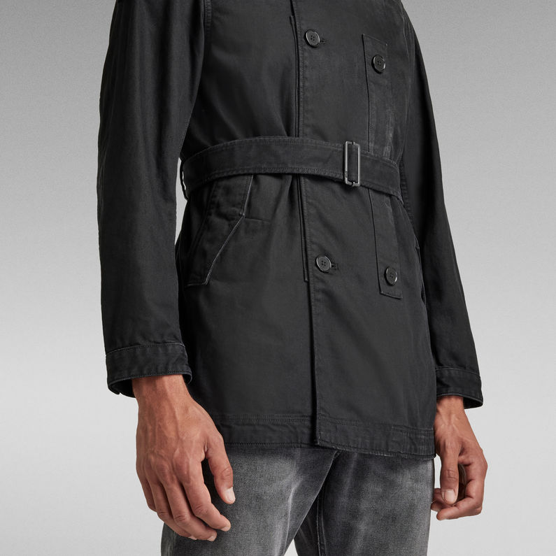 G-Star RAW® Double Breasted Loop Trench Black