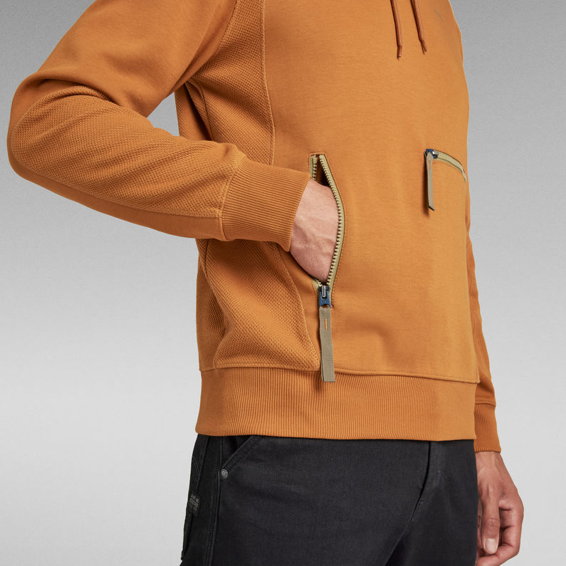 G-STAR® Moto Loose Hooded Sweater Brown