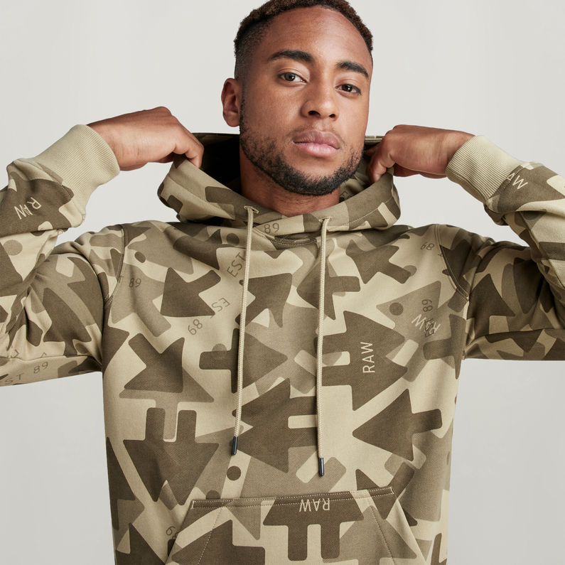 G-Star RAW Men's Hooded Camo Puffer Coat for Men