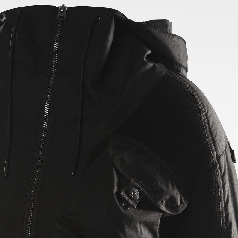 G-STAR® Hooded Zip Through E Woven Mix Knit ブラック