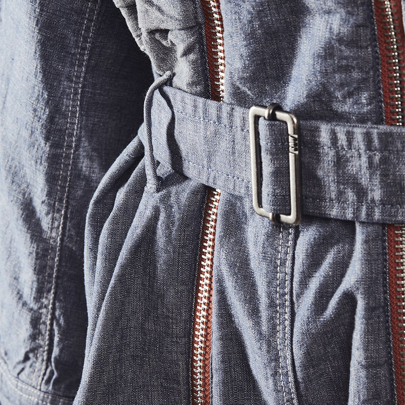 G-STAR® E Rits Jumpsuit Lichtblauw fabric shot