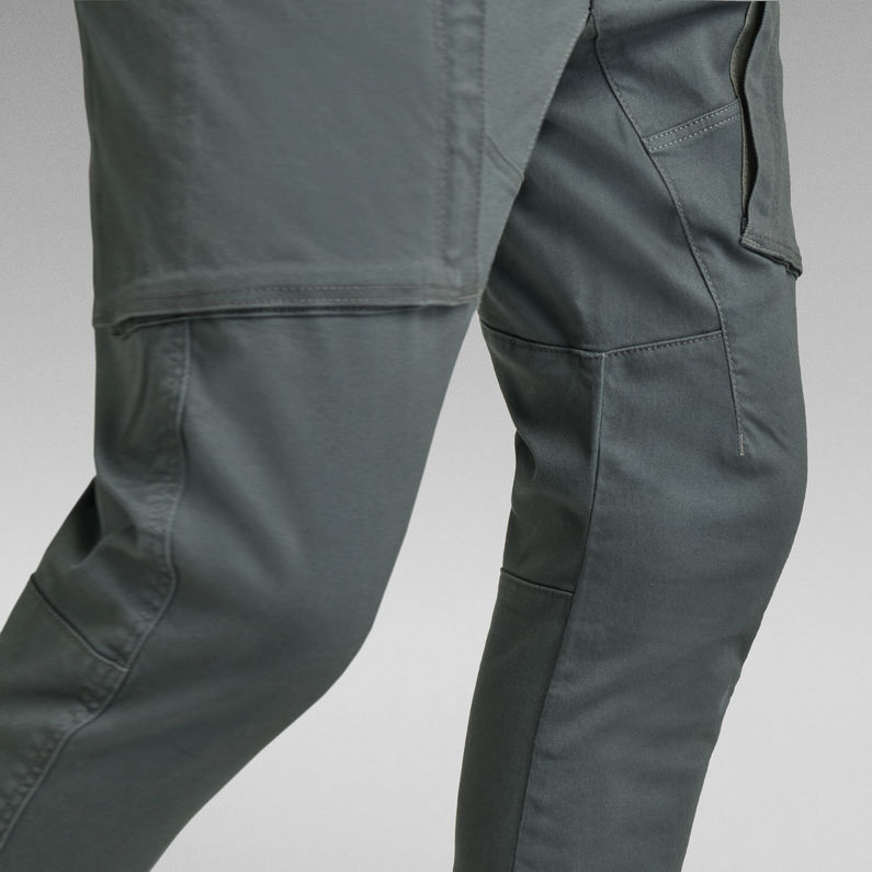 Zip Pocket 3D Skinny Cargo Pants, Grey